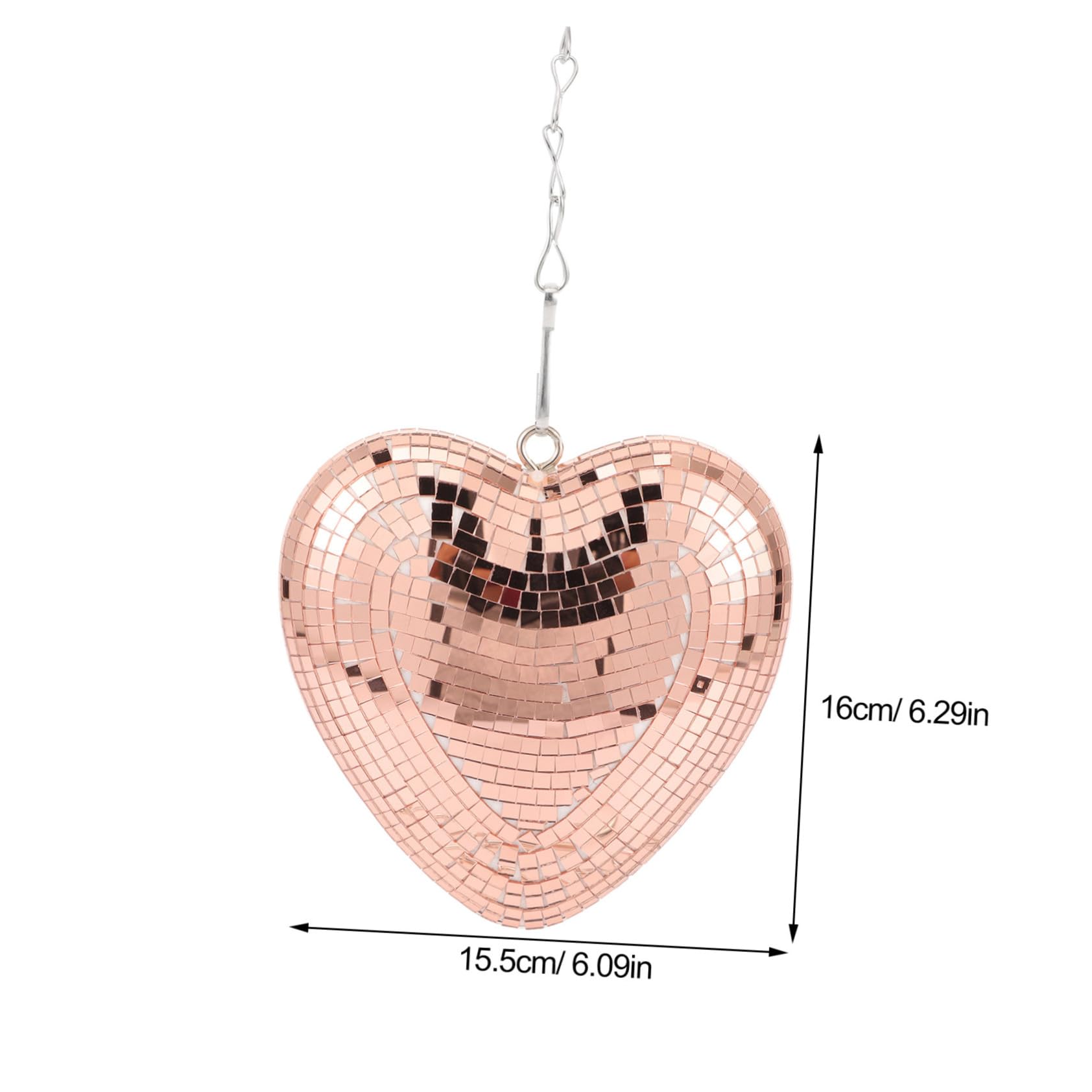 HOOTNEE Disco Ball Mirror Decor Heart Shape Hanging Decor Perfect for Wedding Christmas New Year Party