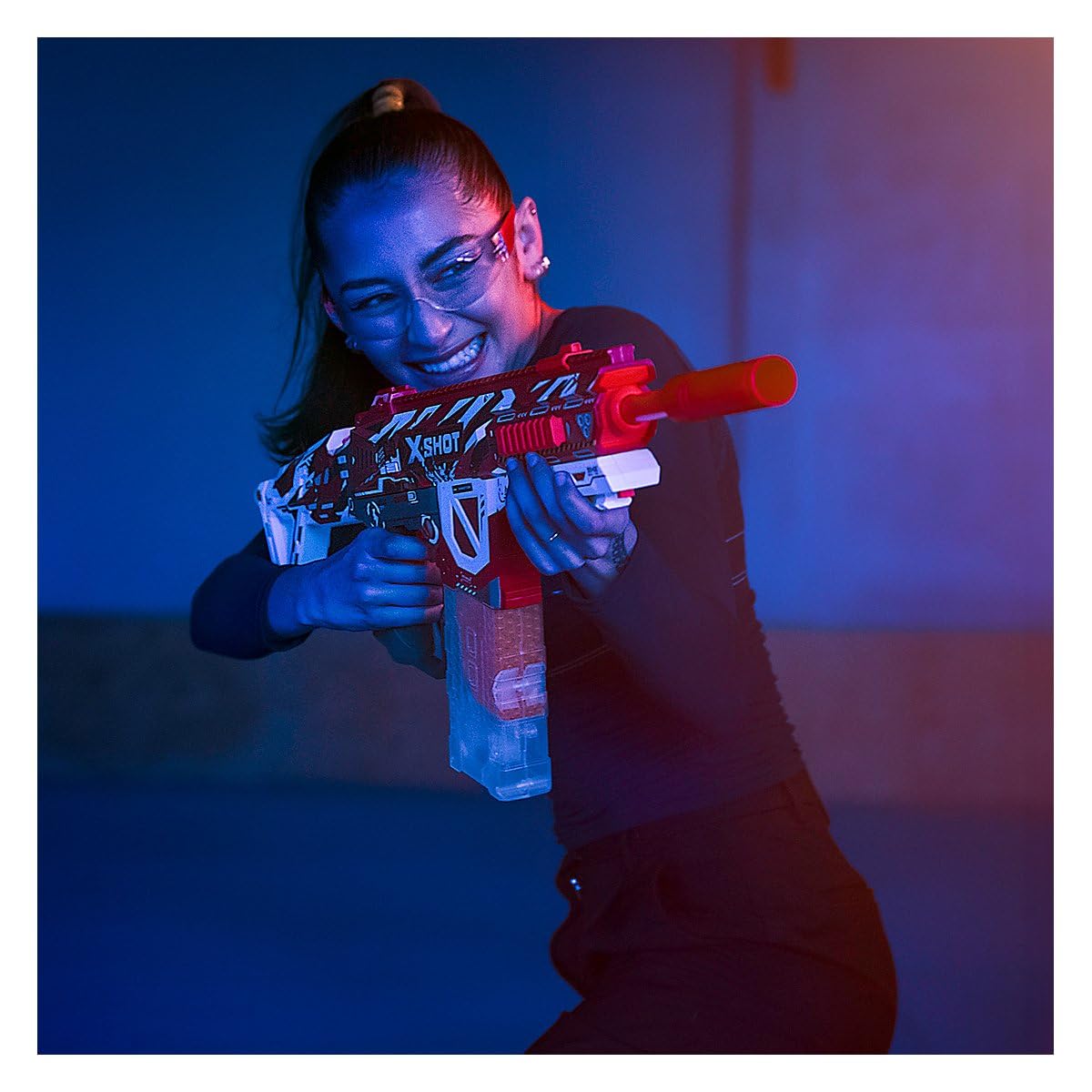 X-Shot Hyper Gel HPG-700 Blaster - Motorisiert (Semi- & Vollautomatik) - 700 Schuss Magazin - Inkl. 3.500 Gel-Pellets, Akku & Schutzbrille - Indoor & Outdoor - ab 14 Jahren