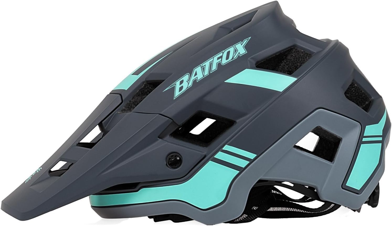 BATFOX Casque de vélo de montagne pour homme, femme, adulte, jeune, respirant avec visière, pour VTT, vélo de route, BMX, skateboard, patinage à roulettes, moto tout-terrain,