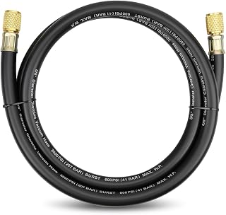 Vagmuxado 15660 3/8" HVAC/R Vacuum Hose 5ft Black - 600 PSI Working, 3000 PSI Burst, High Vacuum for AC Refrigeration