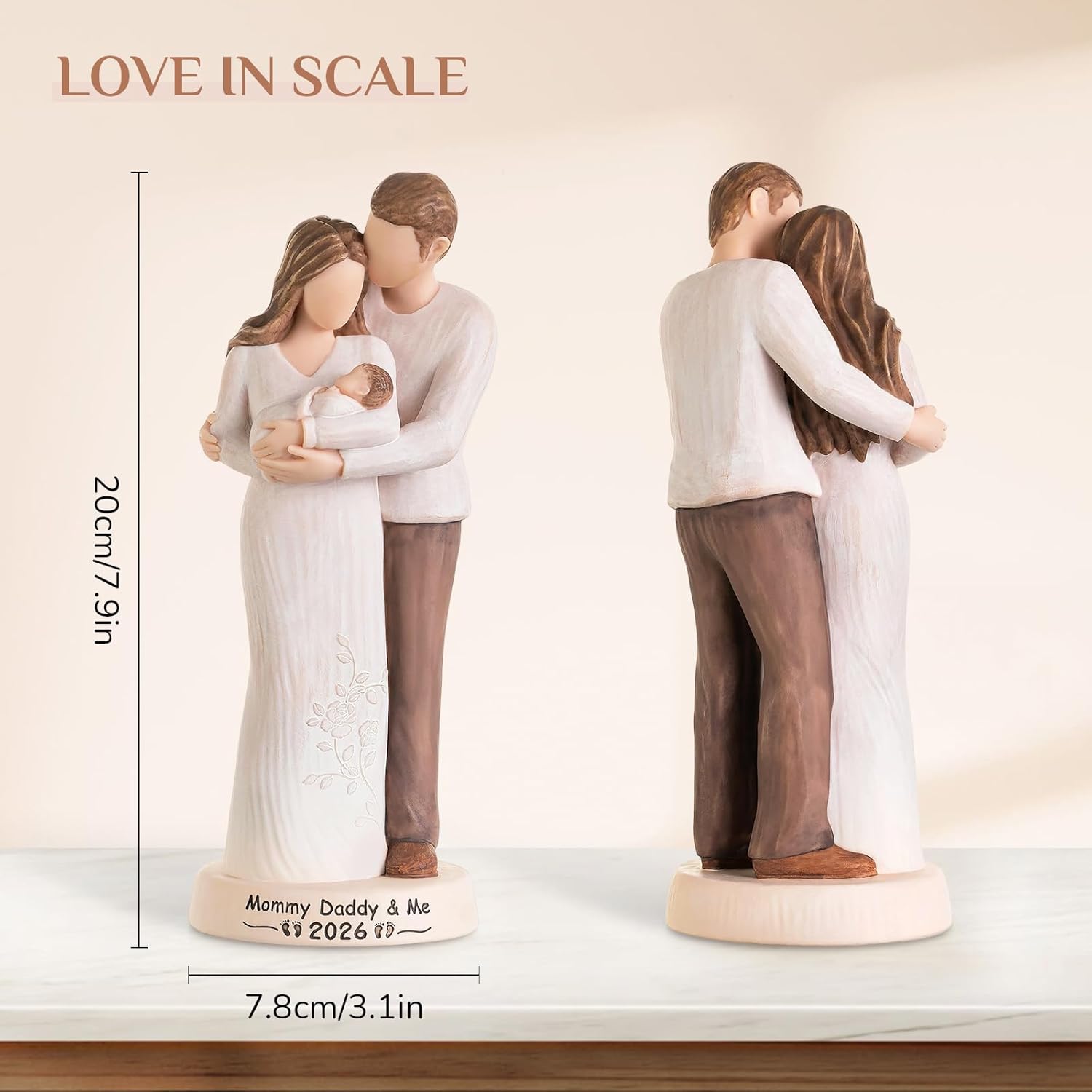 Storieme New Mom Gifts for Women: First Time Parents Gift for Couples - Pregnancy Gifts for Expecting Mother After Birth - Hand-Finished Mommy Dad to Be Figurine for Mothers Day
