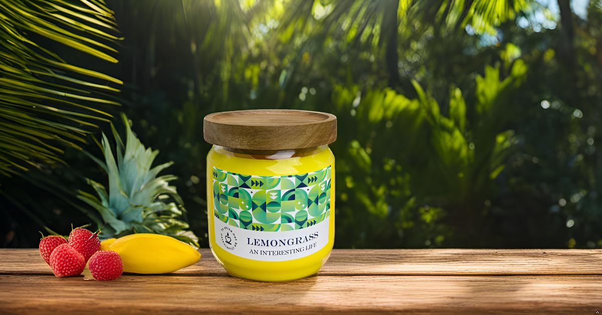 Dekoracyjna żółta duża świeca Citronella na zewnątrz, 470 ml, szkło, mocne świece zapachowe z trawy cytrynowej, na patio, kemping, ognisko, do ogrodu, na balkon