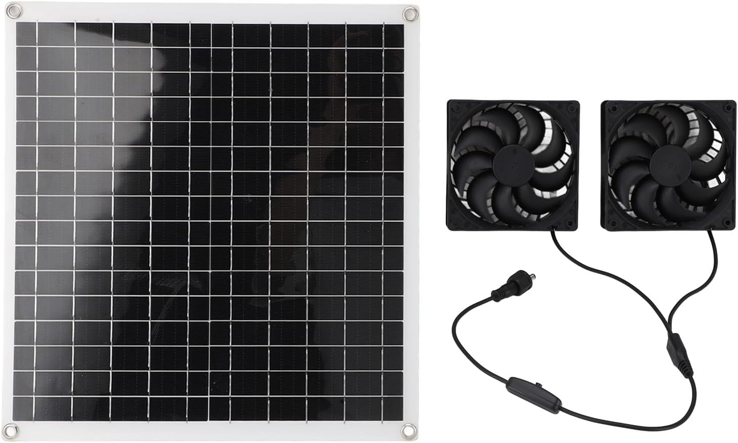 Solar Panel Powered Fan Kit, 20W 12V Portable Multifunctional Outdoor Air Circulation Fan - Efficient Energy Conversion, Lightweight Design, Ideal for Camping and Travel