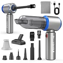 Aspirabriciole Senza Fili 4 in 1, Aspirapolvere Auto 25000PA Aspirapolvere Senza Fili Potente con Motore Brushless, Mini aspirapolvere Soffiatore Aspiratore per Casa, Ufficio, Cucina, Peli Animali