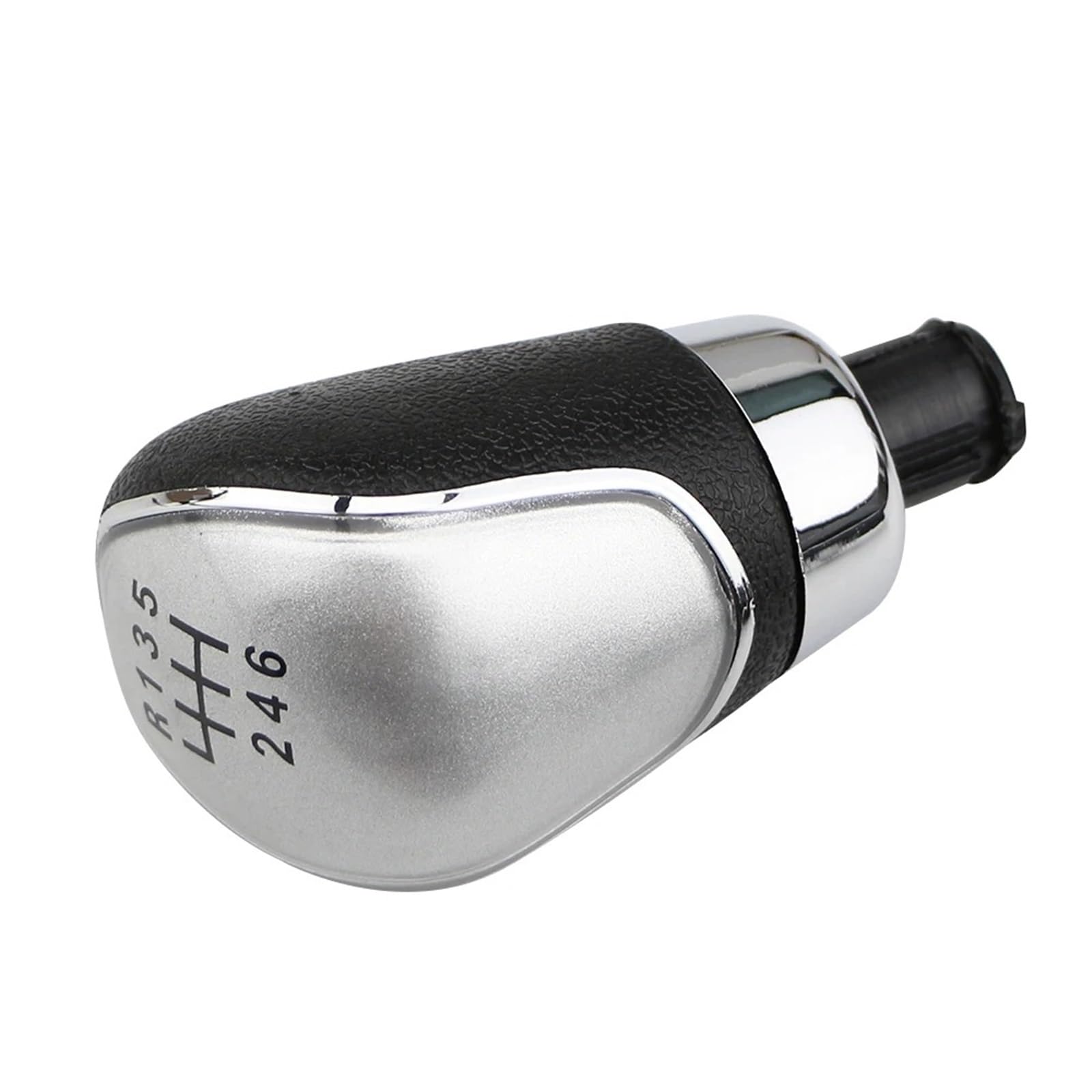 tusgt Knob Manual for Focus 2 MK2 for Fiesta MK7 for Kuga 5/6 Speed MT Gear Head Shift Knob Leather Gaiter Boot Replacement Parts(6 Speed Sliver)
