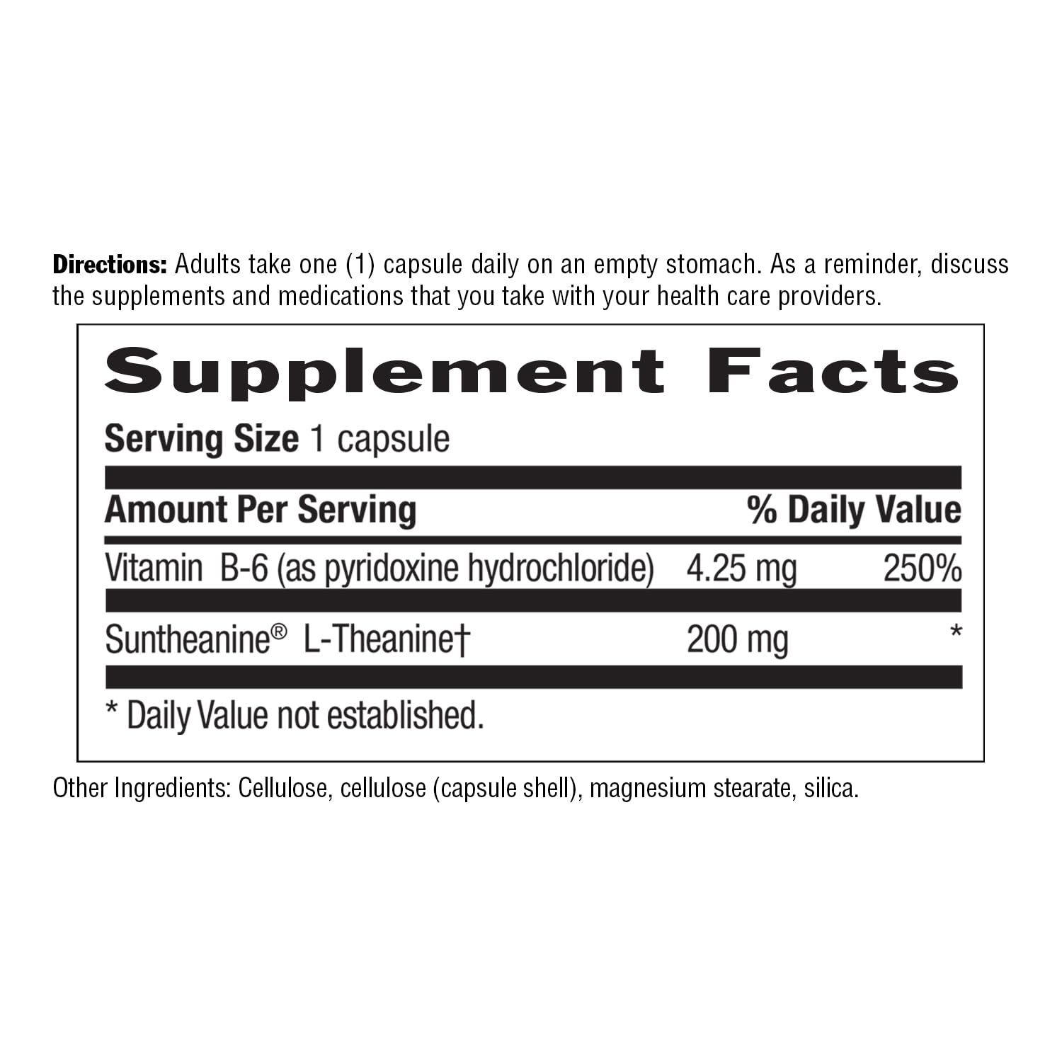 Country Life L-Theanine 200 mg with Vitamin B6, 60 Capsules — Amazon image 3