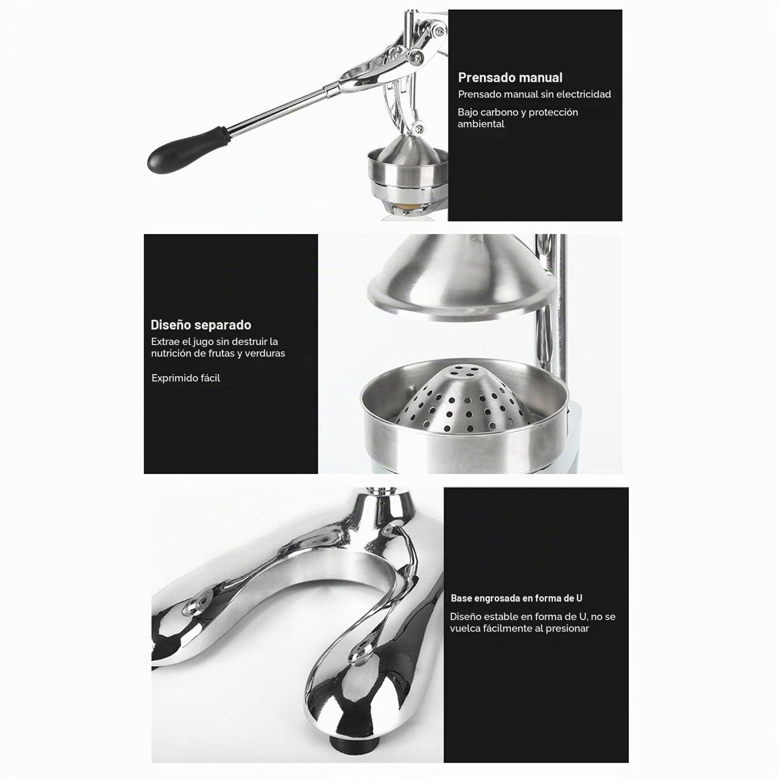 Exprimidor de cítricos de cocina profesional, extrarresistente manual y exprimidor de limas