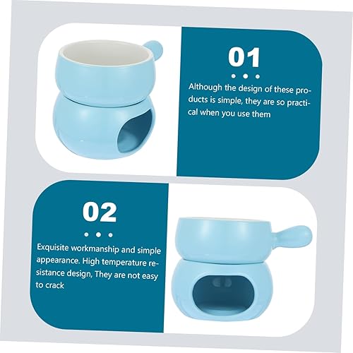 Miniatura 9 de BESTOYARD 1 Unidades Queso Hotpot Candy Melting Pot Cerámica Calentadores de Mantequilla Mini Velas Tapas Queso Fondue Pot Snack Queso Chocolate