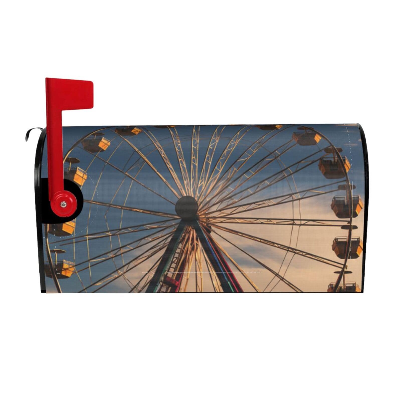 Ferris Wheel Mailbox Covers Magnetic Wraps Post Letter Box Cover Garden Home Decor 25.5x21 in