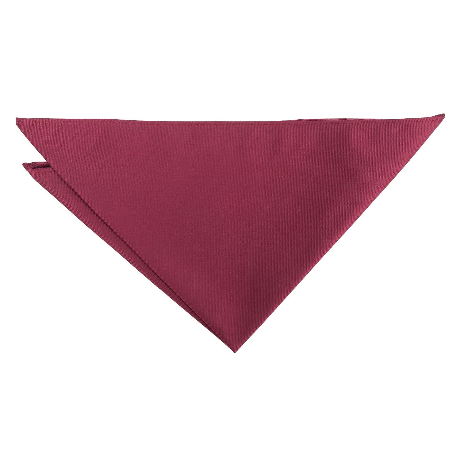 DQT Mens Plain Twill Pocket Square - Wedding, Business & Formal Suit Handkerchief - Burgundy