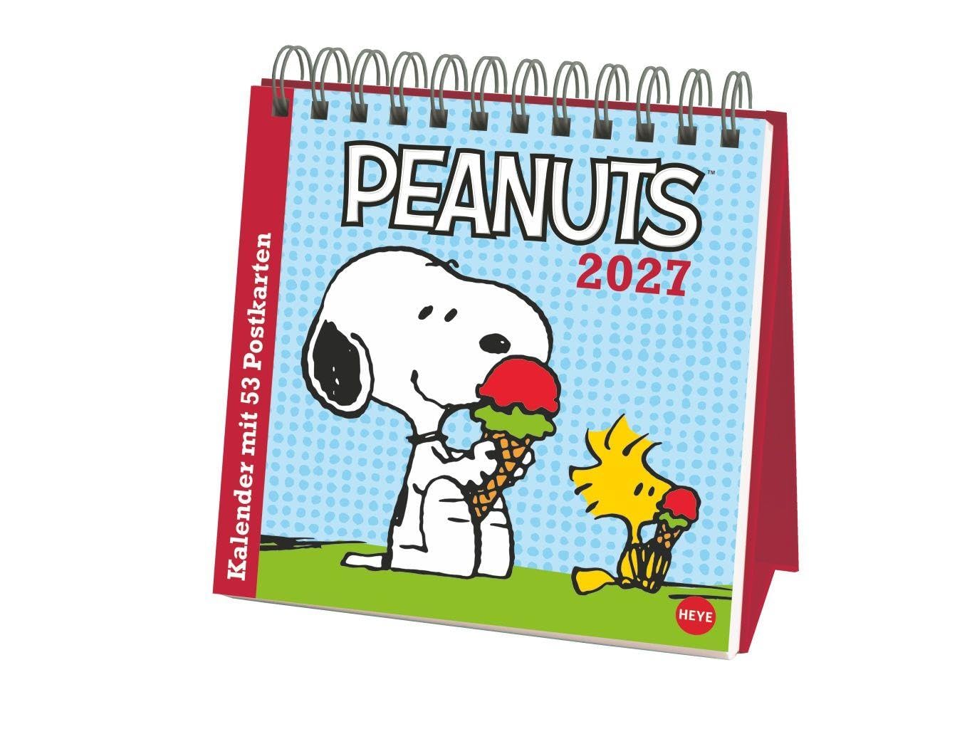 Peanuts Premium-Postkartenkalender 2027: Kultiger Tischkalender mit 53 Postkarten von Snoopy, Charlie Brown und Co. Kalender zum Aufstellen mit Postkarten zum Sammeln oder Verschicken.