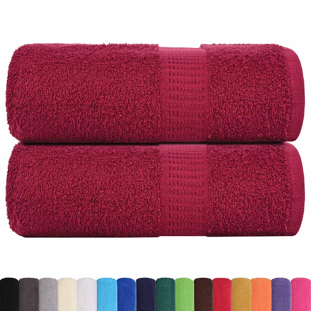 Casa & Giardino,Biancheria e biancheria da letto,Asciugamani,Asciugamani per gli ospiti 2 pz Bordeaux 30x50 cm 360 gsm 100% Cotone