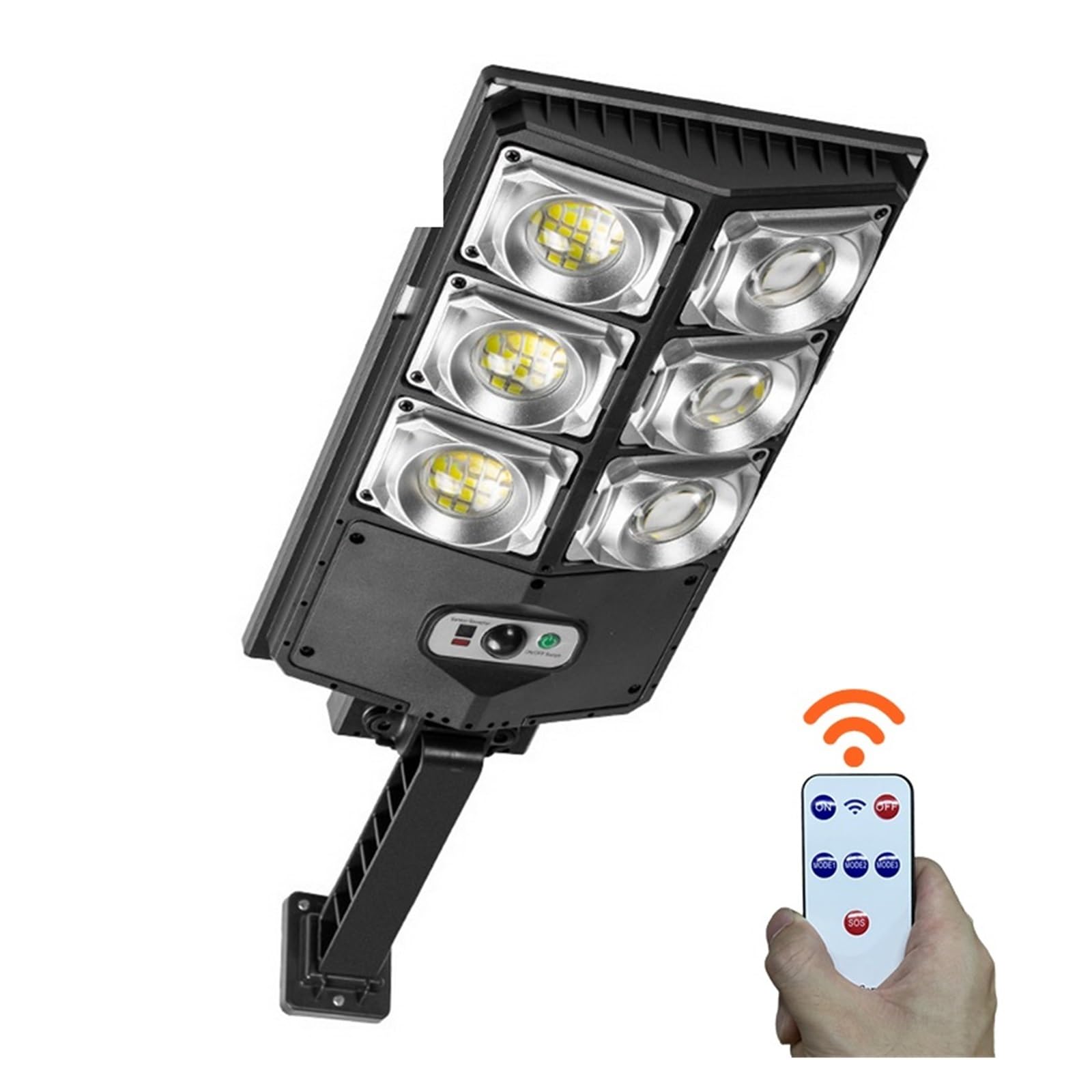 Zewnętrzna lampa solarna, Słoneczne lampy uliczne zewnętrzne wodoodporne 8000lm wysoka jasność lampa LED od zmierzchu do świtu z pilotem na czujnik ruchu do ogrodu(50)
