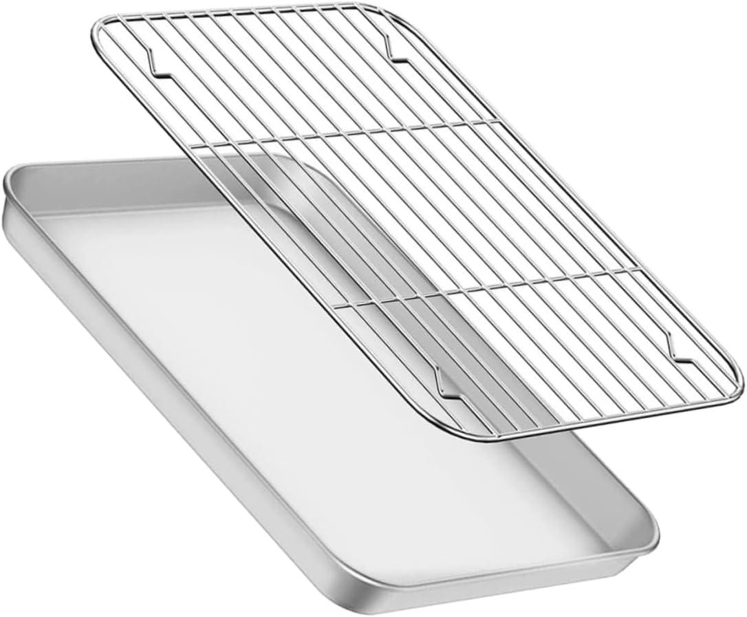 MAGICLULU 1set Baking Rack Multi-function Baking Tray Wire Cooling Rack for Camping Easy to Clean for Cookies Desserts