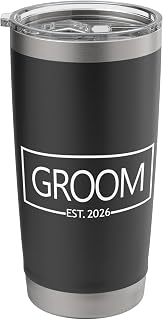 Groom Est. 2026 Future Husband Wedding Bachelor Party Stainless Steel Insulated Tumbler