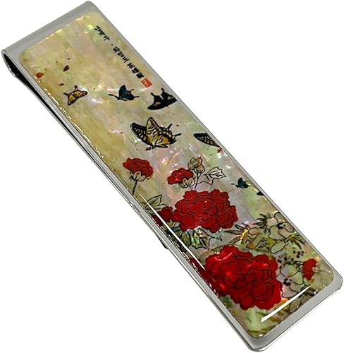 Miniatura 2 de Madre de perla clip de dinero cartera tarjeta de crédito tarjeta de negocios delgada titular de acero inoxidable colección regalo noble