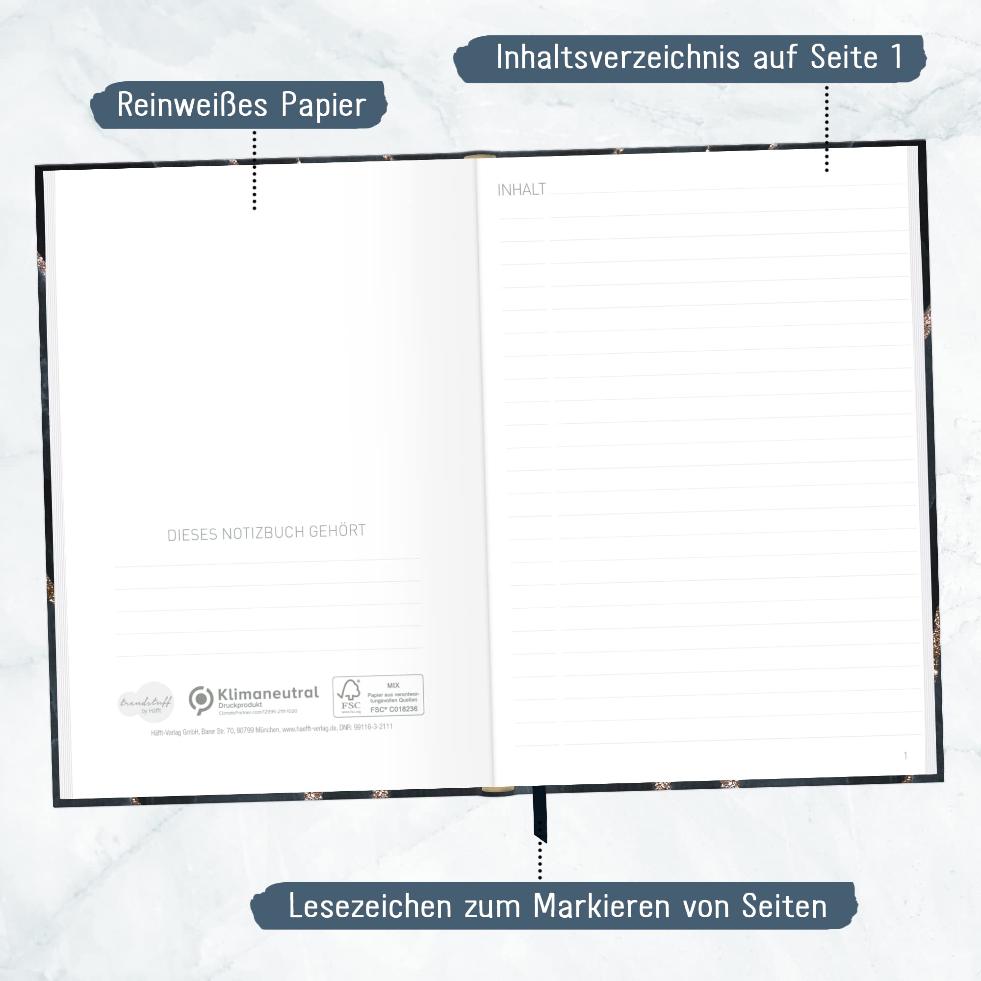 Carnet Ligné A5+ Élastique « Starry Night » – 156 Pages Papier Premium FSC – Bullet Journal, Notes & Journal Intime Éco-responsable