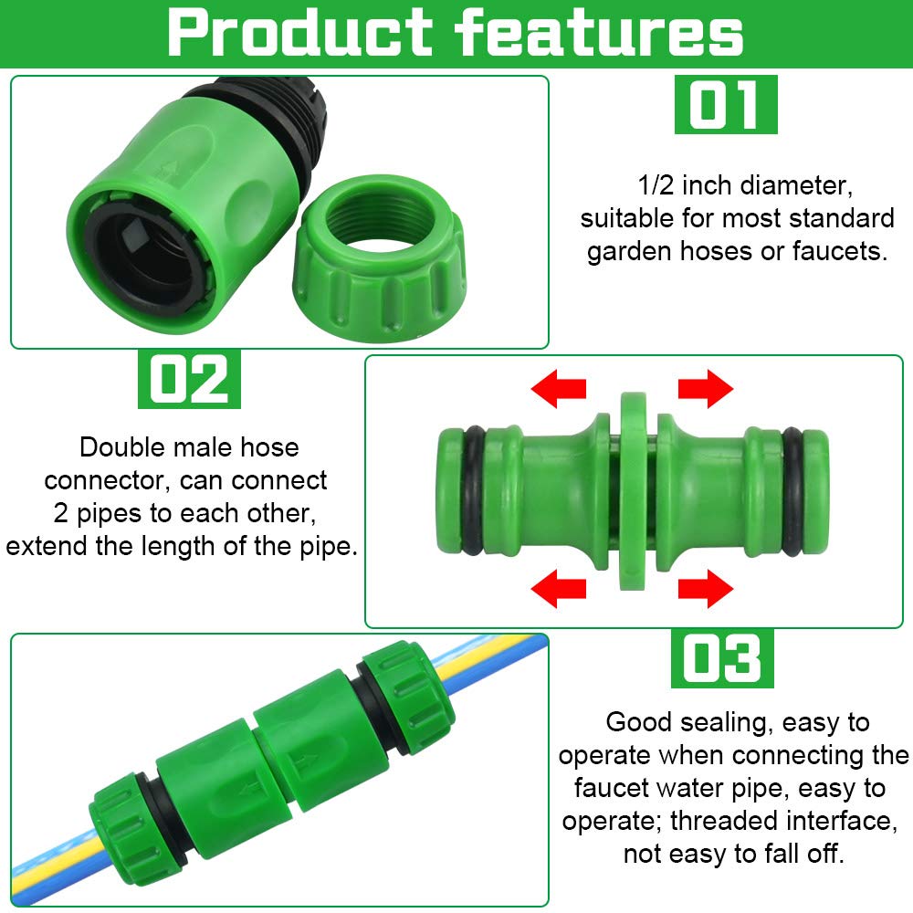 Sporgo Schlauchverbinder Set 12-teilig - 1/2 Zoll Schnellkupplungen Für Gartenschlauch