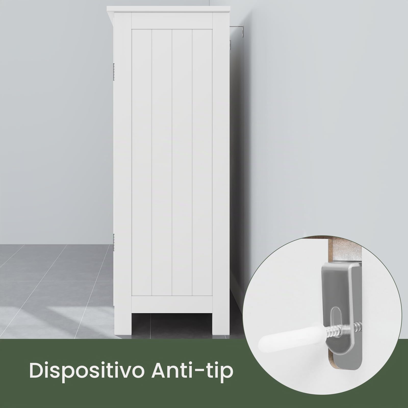EUGAD Mueble Baño con Cajones, Armario de Baño con Estante Ajustable, Mueble Baño con 3 Cajones, Unidad de Almacenamiento de Baño, Salón, Habitación y Cocina, Cómoda Blanca, Madera MDF, 60x30x81 cm
