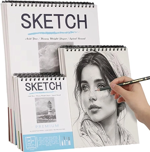Caderno Sketchbook Desenho Artístico Profissional Esboço A4 160g 24 Folhas Ilustração (A4)