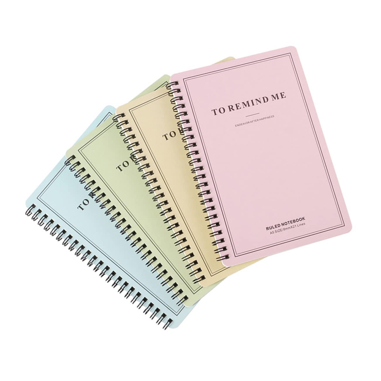 Sewroro 4pièces Lot De Carnet à Spirale Latérale Couverture Simple Bloc-notes Pour Étudiants Carnet Étudiant Journal De Voyage De Notes