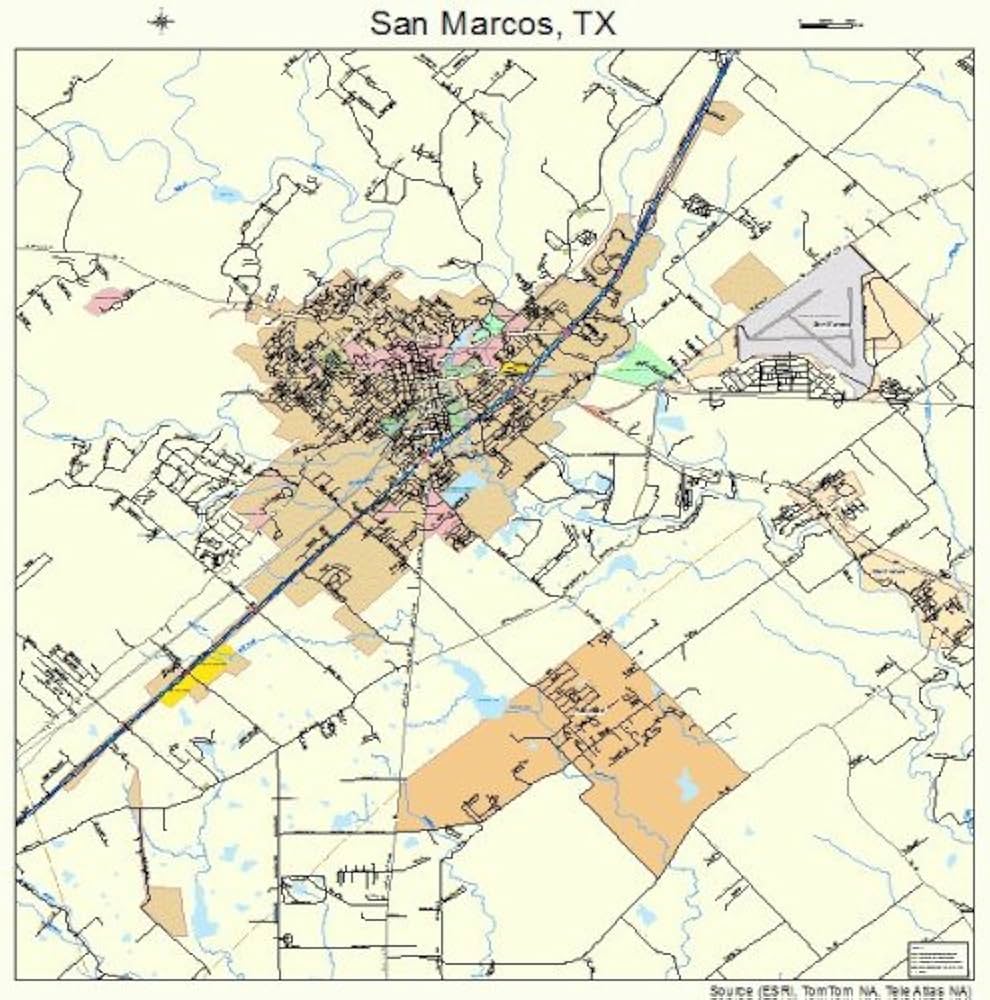 San Marcos Texas Attractions Map Map Of San Marcos, TX, Texas