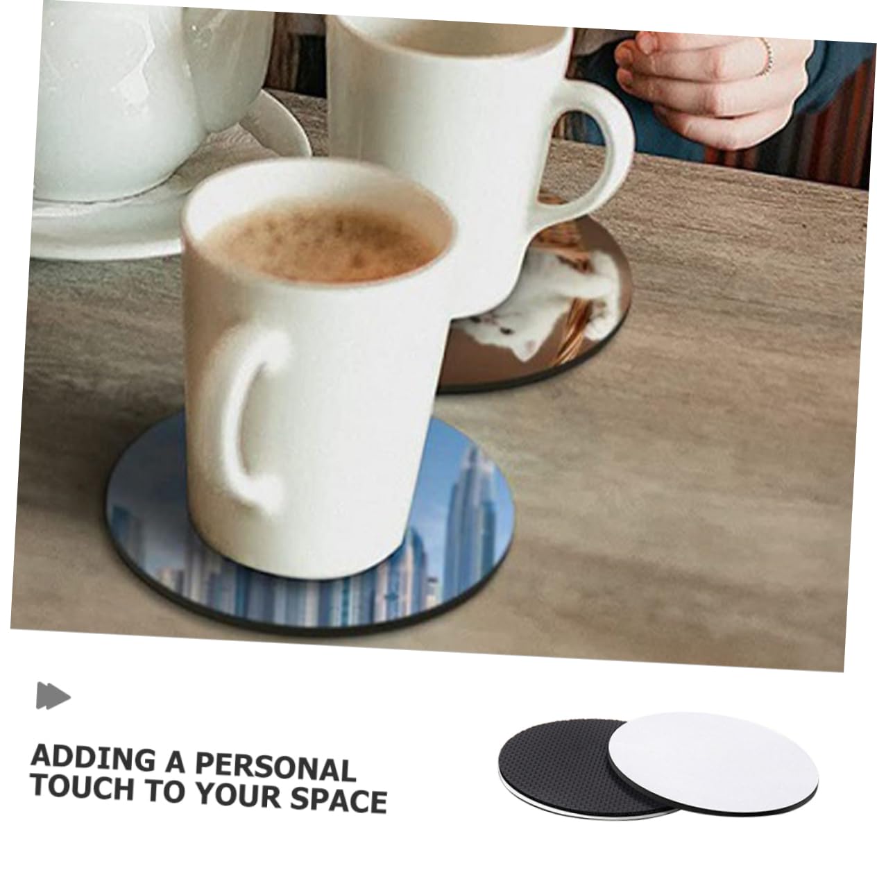50piezas Posavasos Redondos para Sublimación Cojines De Taza De Neopreno para DIY Impresión por Transferencia De Calor para Uso Coches y Mesas