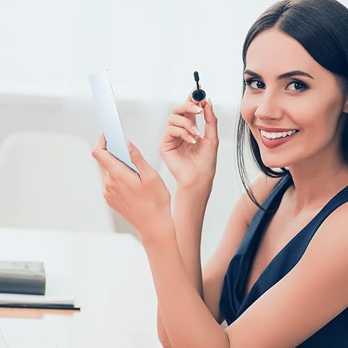 Miniatura 7 de Jetec 10 espejos compactos de bolsillo, mini espejo para bolso, cartera, pequeño, de acero inoxidable, irrompible con funda de piel sintética para