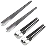 hhfvvda 4 Pack Stainless Steel Caulking Tool Kit Grout Finishing Spatula Metal Scraper Set for Tile Caulk Removal Suitable for Inside and Outside Corners