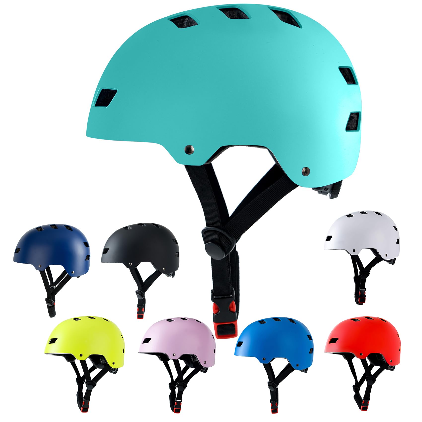 Skateboard Bike Helmets CPSC Certified Multi Sports Scooter Inline Roller Skating 3 Sizes Adjustable for Kids Youth Adults
