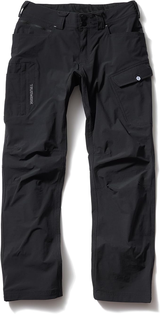 TRUEWERK Men’s Work Pants - T1 WerkPants Relaxed Fit, Lightweight, Moisture Wicking, Tactical Cargo Pants with 4-Way Stretch