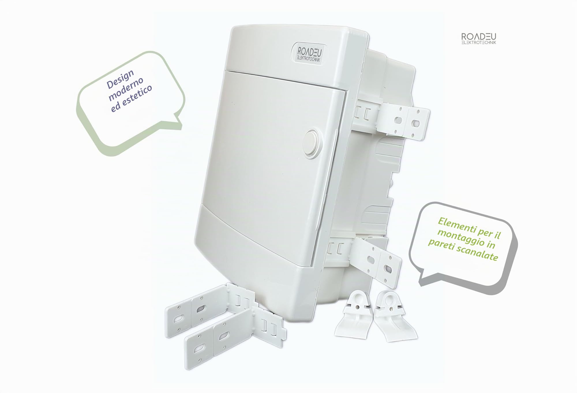 RoadEu - Quadro elettrico con Interruttori – Scatola dei fusibili completa con magnetotermico differenziale 40A, Interruttore automatico, B16A e 10A 4+2. Completamente cablato.