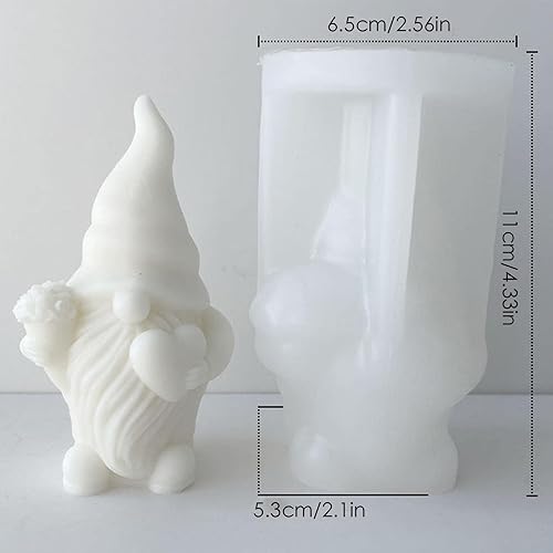 Miniatura 5 de Moldes de silicona para velas de San Valentín, molde de silicona para velas de resina, molde de resina de gnomos para hacer velas, molde de resina