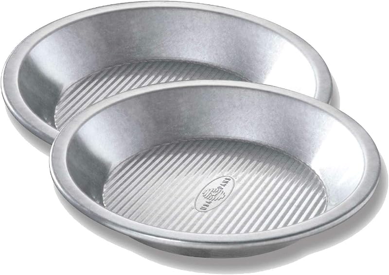 Bakeware Molde para tarta comercial de acero aluminizado, juego de 2, plateado
