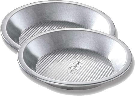 USA Pan Bakeware Aluminized Steel Commercial Pie Pan, Set of