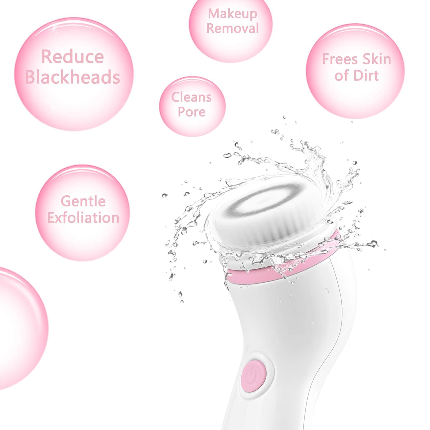 Waterproof Facial Cleansing Spin Brush Set with 4 Interchangeable Brush Heads - Complete Face Spa System by CLSEVXY - Advanced Microdermabrasion for Deep Scrubbing and Gentle Exfoliating : Beauty & Personal Care
