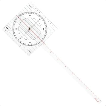 Five Oceans One-Arm Nautical Protractor Tool for Navigation Charts - FO1415 | Ideal for Marine Navigation, Easy-to-Read Markings, Dual Chart Scale