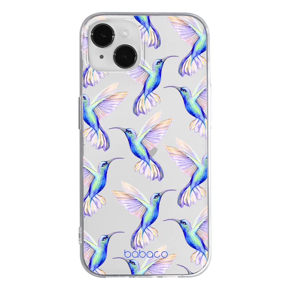Babaco ERT GROUP mobile phone case for Apple Iphone 14 PLUS original and officially Licensed pattern Hummingbird 002 optimally adapted to the shape of the mobile phone, partially transparent