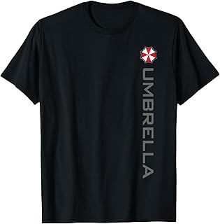 Camiseta Vertical de Umbrella Corporation para Hombre - Manga Corta - Talla S - Negro