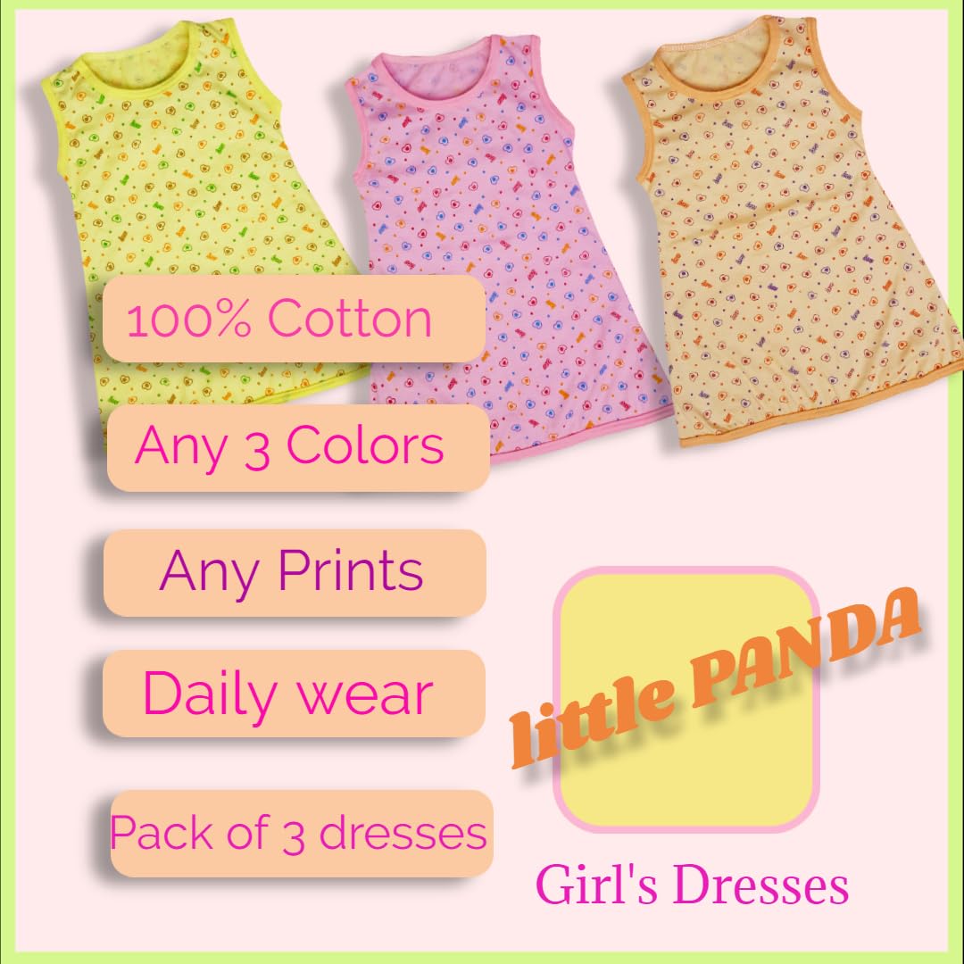little PANDA Girls Cotton Sleep Dresses 3 Pack, Sizes 12-18 Months, 2-3 Years, 3-4 Years, Toddler Nightgowns (18-24 Months) - Image 3 thumbnail