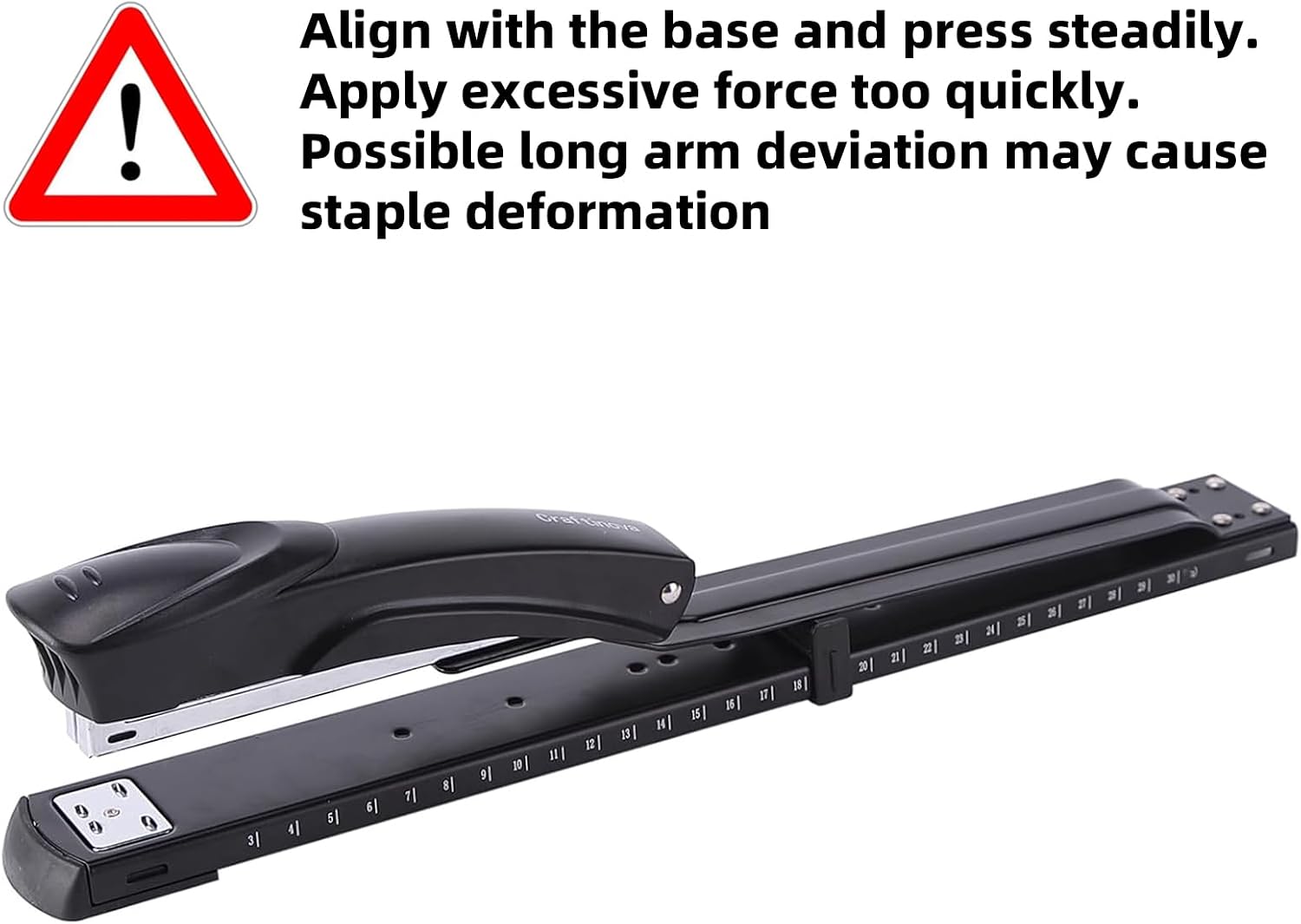 Long Reach Stapler,with 2000 Staples & Stapler Remover Full Strip，20-25 Sheet Capacity,with Built-in Ruler and Adjustable Locking Paper Guide, Gray image 4