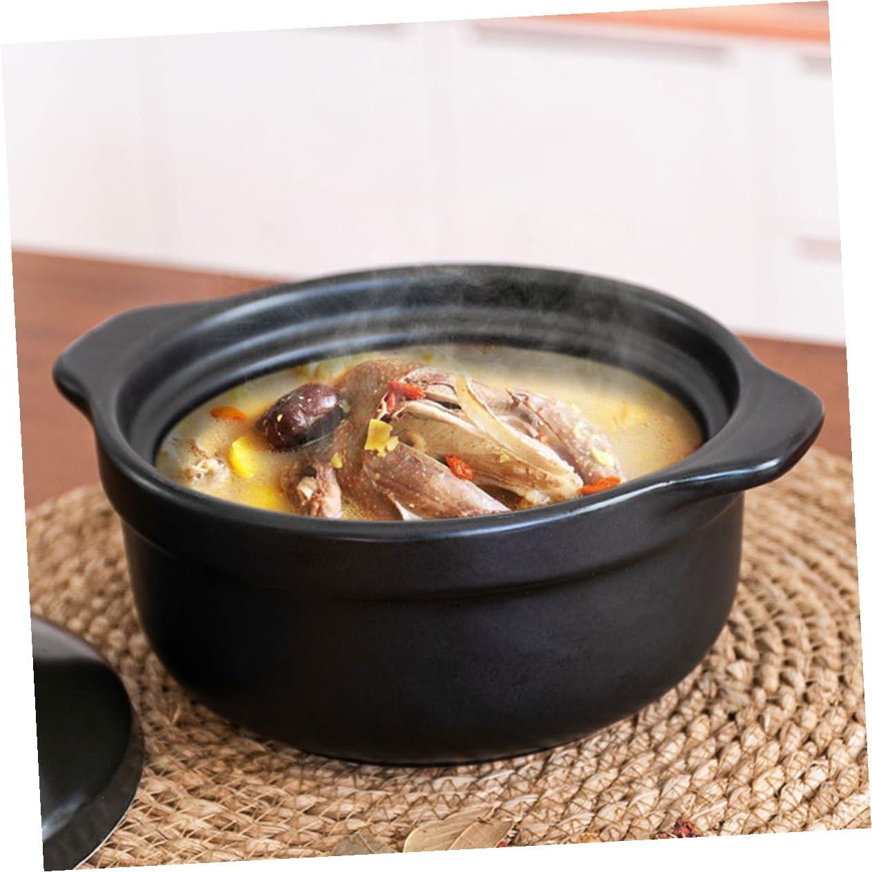 Ceramic Casserole Food Stew Pot Kitchen Stew Pot Lid Non-stick Smooth Surface