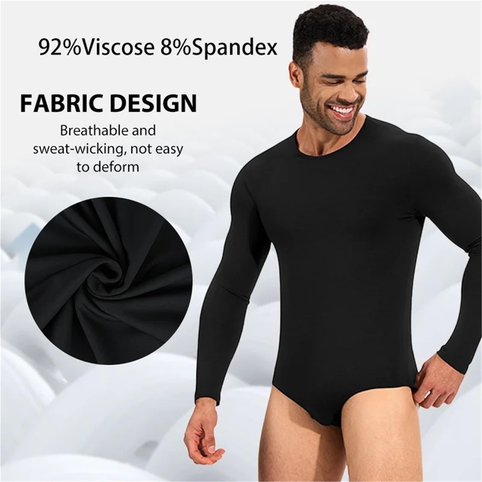 Prendas Moldeadoras Hombre Faja Moldeadora de Manga Larga for Hombre, Control Abdomen, Reductora, Faja Cuerpo Completo, Camiseta térmica Interior, Cuello Redondo