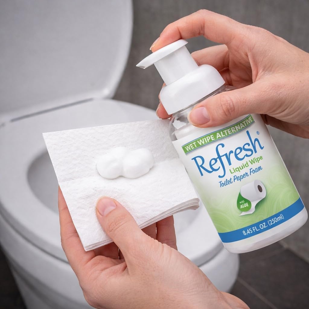 Refresh Liquid Wipe: Toilet Paper Foam 50ml/250ml (Combo Pack)