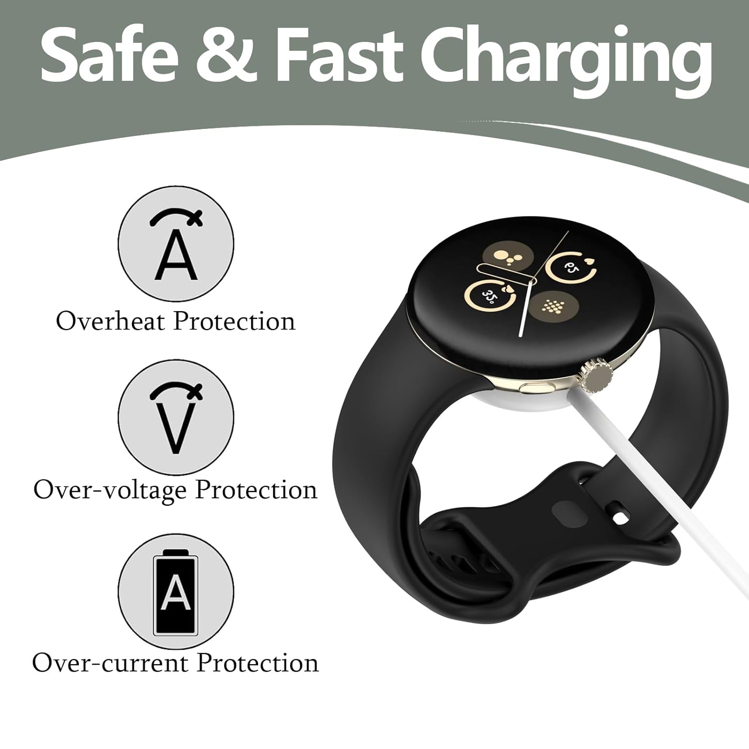 2 Pack Charging Station for Google Pixel Watch&Fitbit Versa/Sense,Magnetic Stand+C-Shape Dock with 1M Cables,Dual Charging Kit for Home&Travel–Compatible with Pixel 1/2/3,Versa 4/3,Sense 2/1