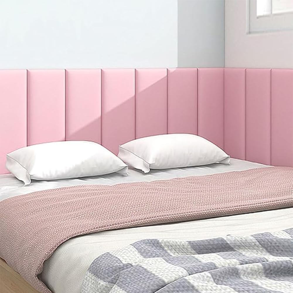 3D Wall Padding for Kids - White Self-Adhesive Upholstered Panels, 5pcs Headboard Decor for Bedroom & Living Room, 11.8x31.4in Peel and Stick Safety Padding