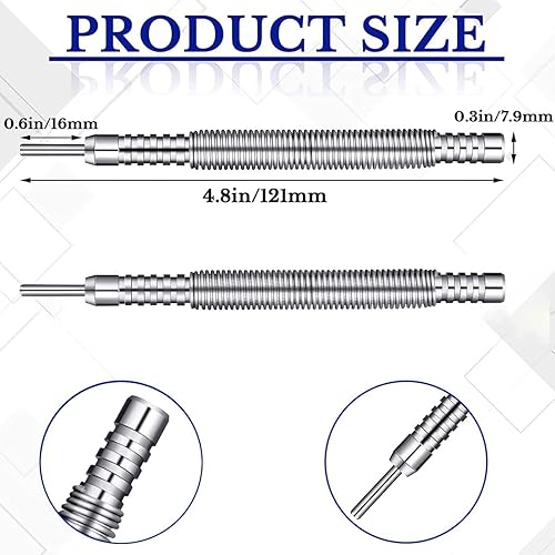 Miniatura 8 de Punzón central de resorte sin martillo, fijador de uñas de doble cabezal, con resorte de acero de alto carbono, herramienta para quitar pasadores de