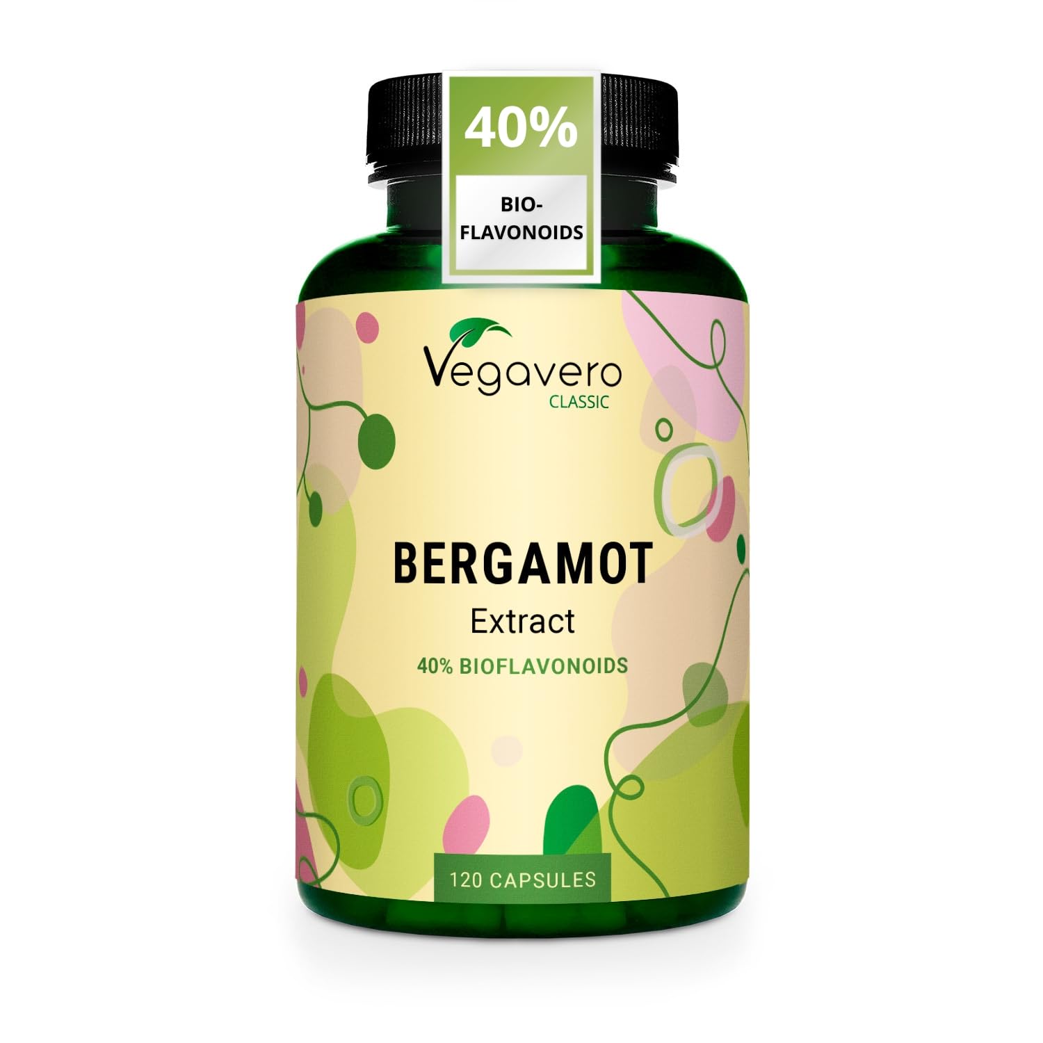 Bergamot Supplement | 1250 mg Extract (15:1) | 120 Capsules (2 Months Supply) | 40% BIOFLAVONOIDS | Citrus Bergamia | NO Additives, Lab-Tested | Vegan