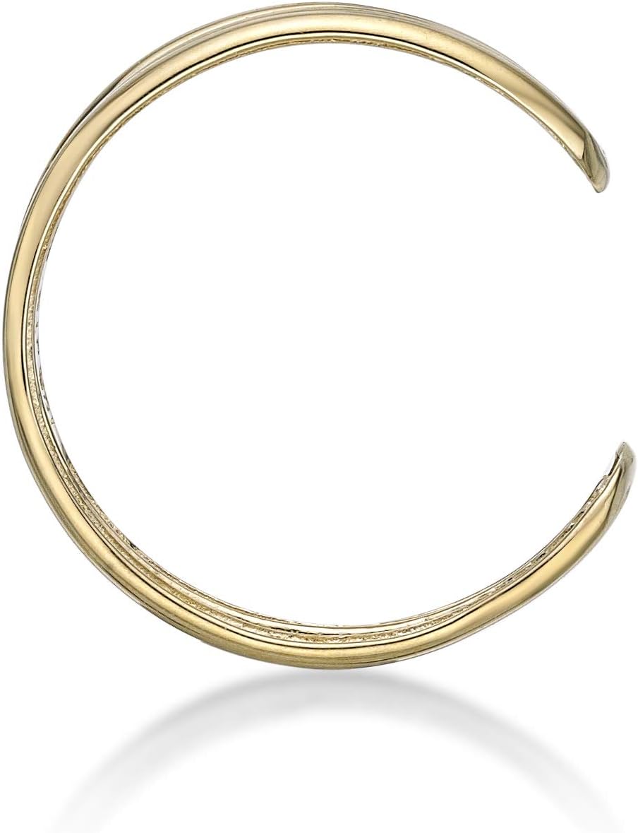 Lavari Jewelers Adjustable Triple Row Open Band Toe Ring for Women I 10k White or Yellow Gold Toe Ring for Her I One Size Fits Most Toes I 5.7 mm Wide Body Jewelry