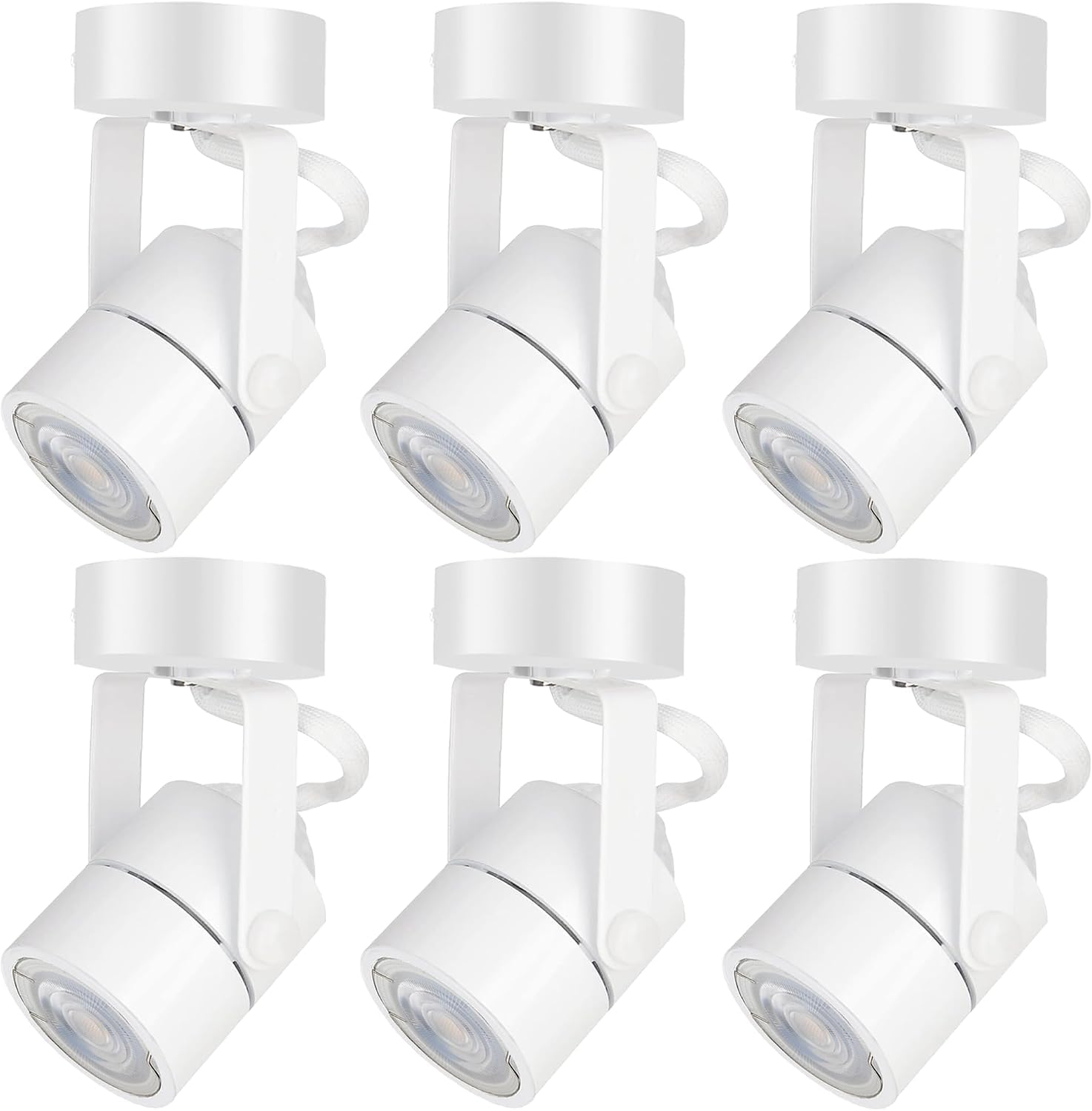 GU10 Ceiling Spotlight, 6 Packs Anti-Glare Ceiling Spotlight Fixtures, 10W GU10 Bulb 3CCT LED Light, Accent Lights for Shops, Supermarkets, Kitchens (White)